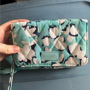 Vera Bradley Floral Quilted Wallet - Blue and White